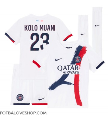 Paris Saint-Germain Randal Kolo Muani #23 Dětské Venkovní Dres 2024-25 Krátký Rukáv (+ trenýrky)